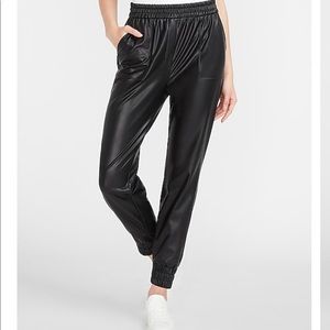High Waisted Vegan Leather Jogger Pant